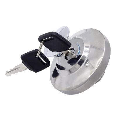 1 Set Moto Benzina Carburante Coperchio del serbatoio del gas Tappo serratura argento con 2 chiavi adatte per Honda Shadow Spirit VT750 DC C2 VLX VT600