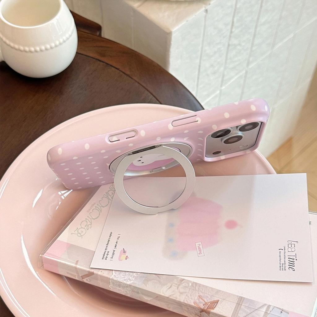 Polka-Dot Bunny Magnetic Mount Phone Case for iPhone 16, iPhone 17, and iPhone 17 Pro Max