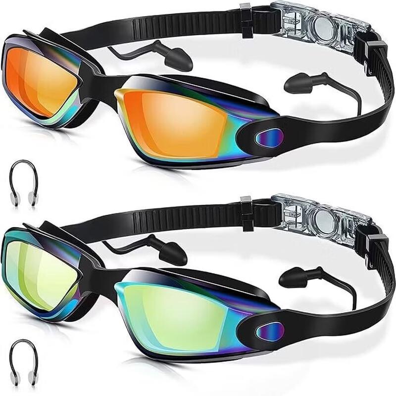 Pulian HD Anti-Fog Myopia Swim Goggles, Cap & Nose Clip Luxury Set