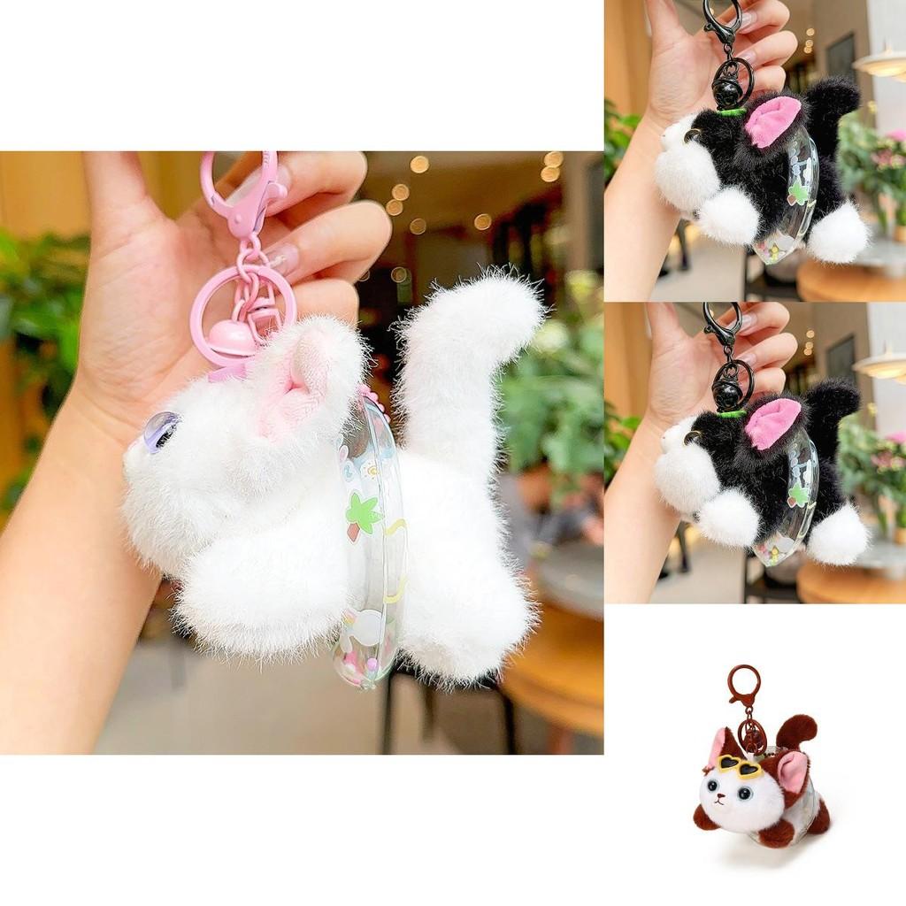 Soft And Cuddly Plush Devon Rex Cat Swim Ring Keychain Ideal Cartoon Gift Accessory