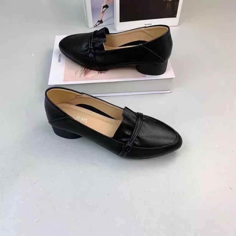 2025 New Popular Low-heeled Mother Single Shoes Women's Autumn Comfortable and Fashionable Pointed Versatile Soft-soled Thick-heeled Women's Shoes