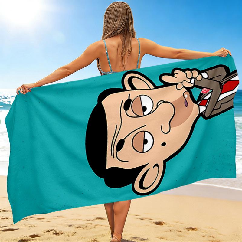 1 pièce Serviette de plage Geste idiot de Mr Bean, Séchage rapide, Multi-usage pour Plage Piscine Salle de sport Yoga Maison Voyage, Noël, Halloween, Cadeau de Noël M92972