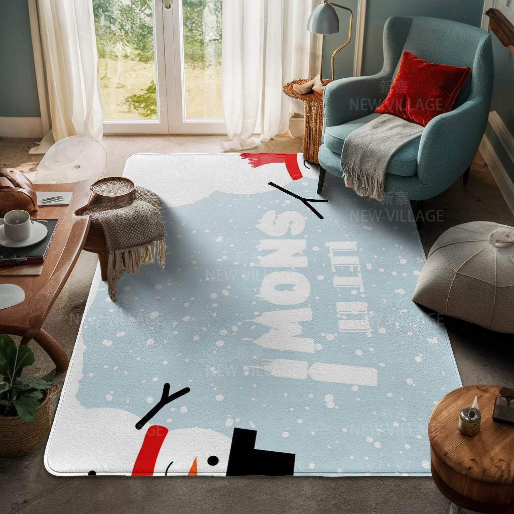 House Entrance Carpet Home Door Mat Living Room Bath Foot Bathroom Non-slip Water Absorption Rugs Bath Merry Christmas Winter