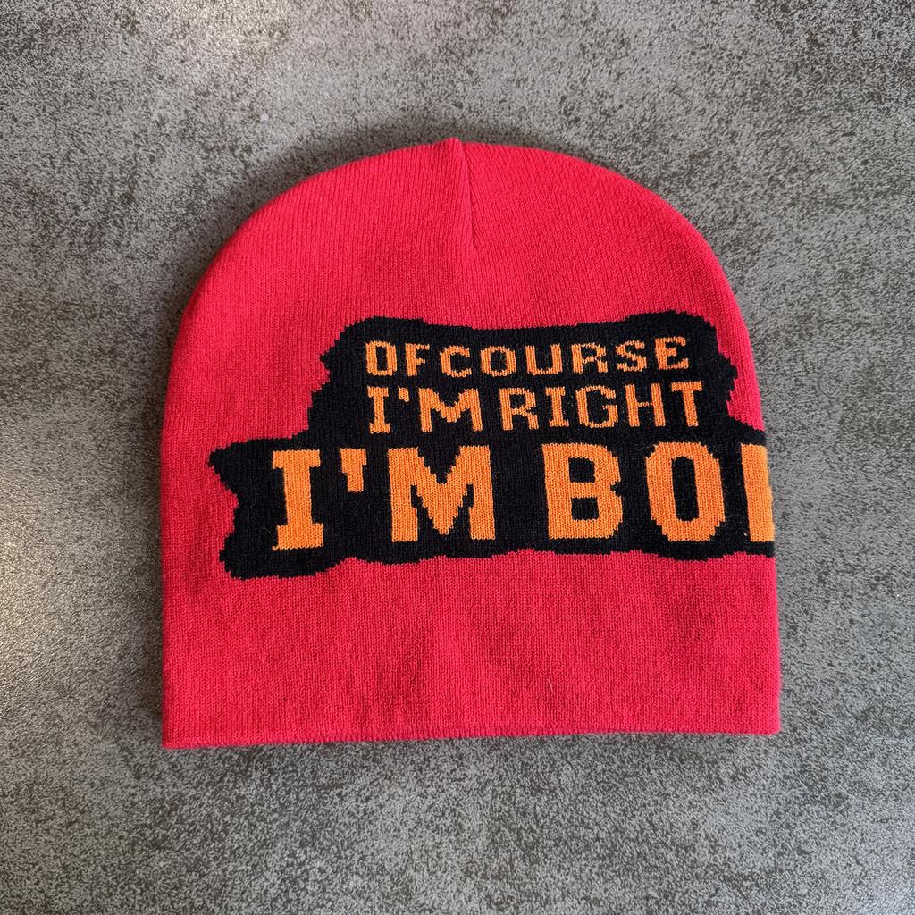 Trendy Solid Color Letter Pattern Teens Warm Casual Knitted Hat Seasons Cold