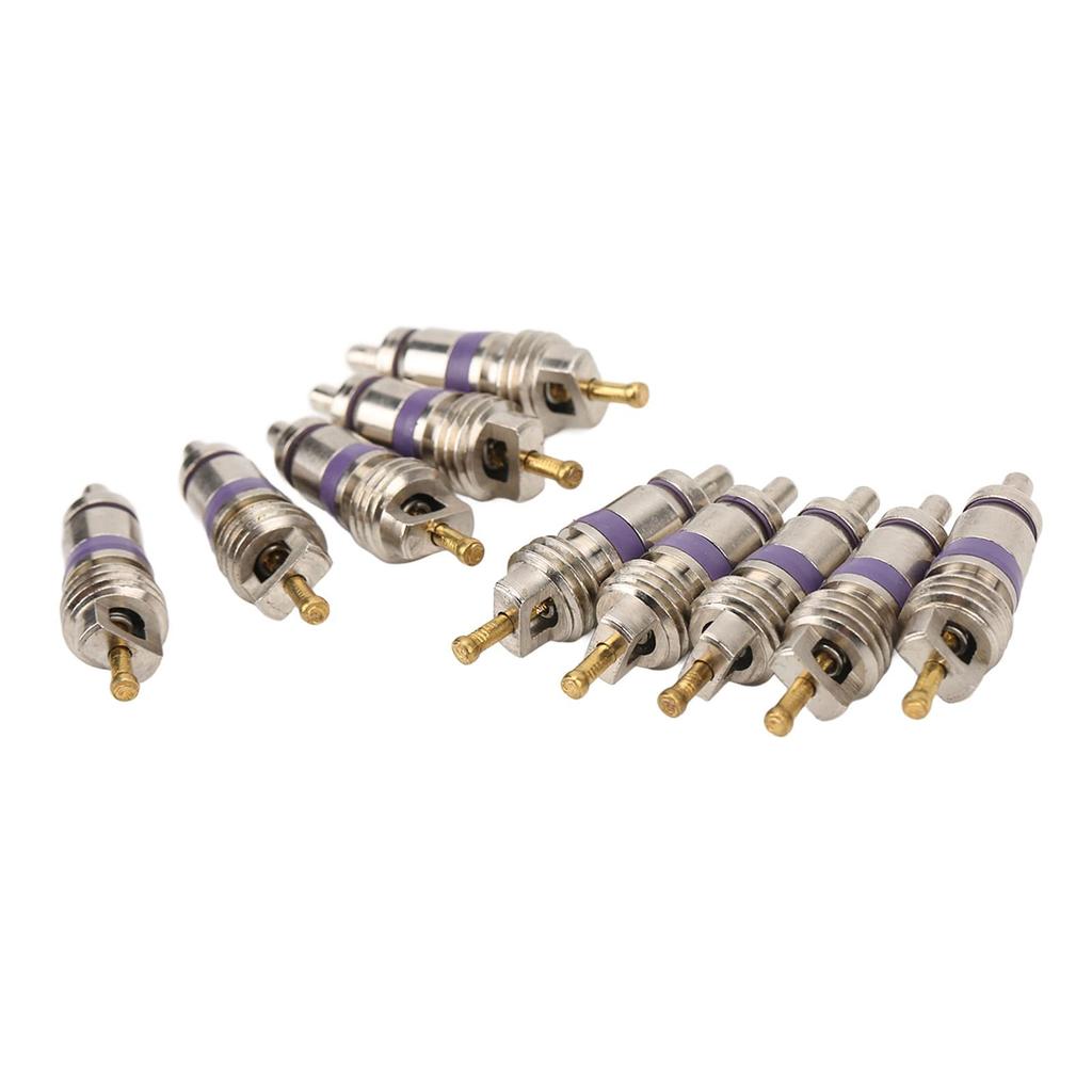 Air Conditioner Valve Stem Core Easy Installation Shockproof 26.8mm Length 20pcs Aluminum Alloy and