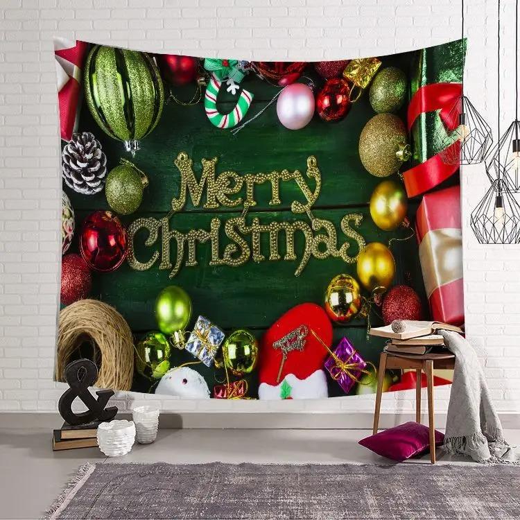 Christmas Pattern Tapestry Home Bedroom Living Room Wall Decoration Christmas Theme Tapestry