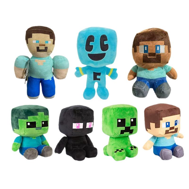25cm Green Creeper Plush Toy Soft Stuffed Animal Doll Kids Boys Birthday Christmas Gift Claw Machine Prize