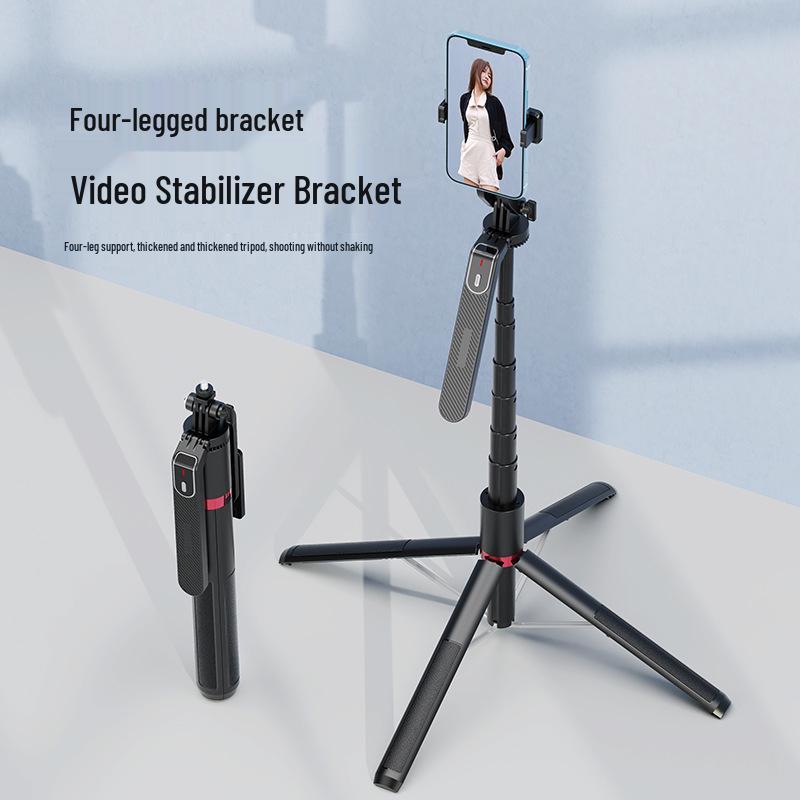 P185MAX Aluminum Bluetooth Selfie Stick & Stabilizer with Four Legs & Remote Control
