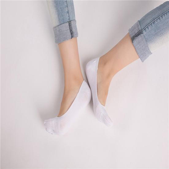 Women Ankle Invisible Non Slip Cotton Silicone Hosiery Five Finger Toe Socks