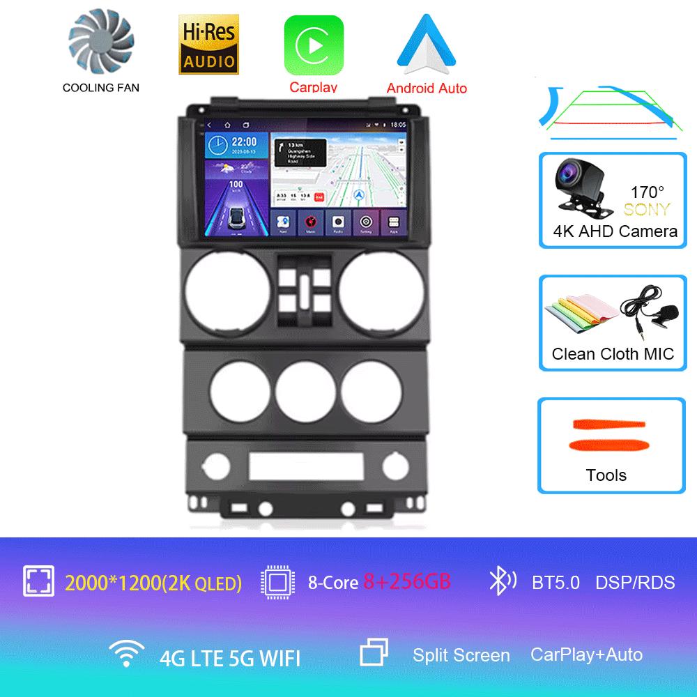 For Jeep Wrangler Unlimited 3 JK 2008 - 2010 Android 14 Car Radio Multimedia PlayerNavigation GPS Autoradio Carplay Head Unit