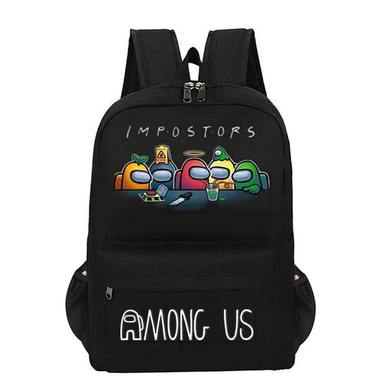 Among Us Student Backpack With Breathable Waterproof Canvas For Casual Travel
