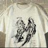 Ink Wash Angel And Demon Unisex Oversized Tshirt Dark Aesthetic Sketch Graphic Tee Casual Streetwear Cotton Top For Unisex Wounisex