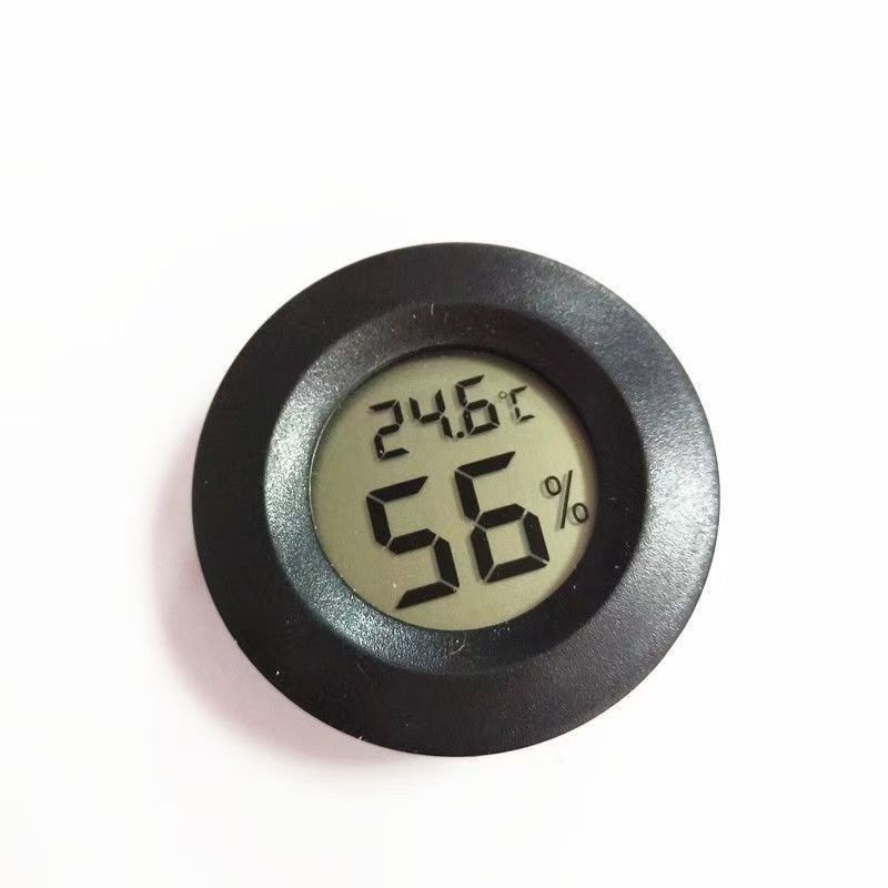 

2pcs Wine Cabinet Digital Temperature Humidity Meter Pet Acrylic Box Round Digital LCD Thermometer for Car Indoor Room Cigar чорний
