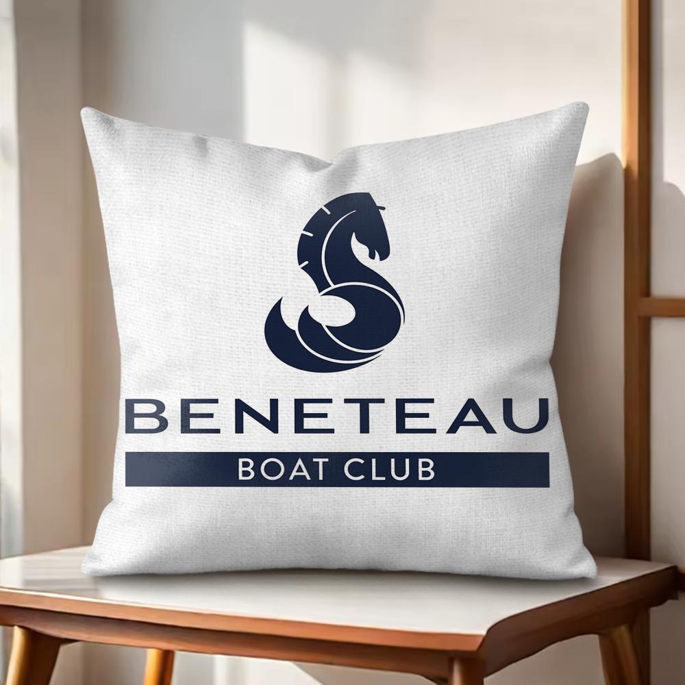 BBeneteauS YYachts Cushion Cover Natural Linen Organic Fabric DoubleSided Printing Couch Pillow Covers Home Decor