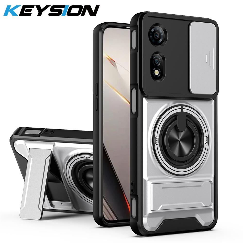 KEYSION Magnetic Phone Case for ZTE nubia Neo 2 5G Slide Camera Protection Upright Kickstand 360° Ring Shockproof Back Cover