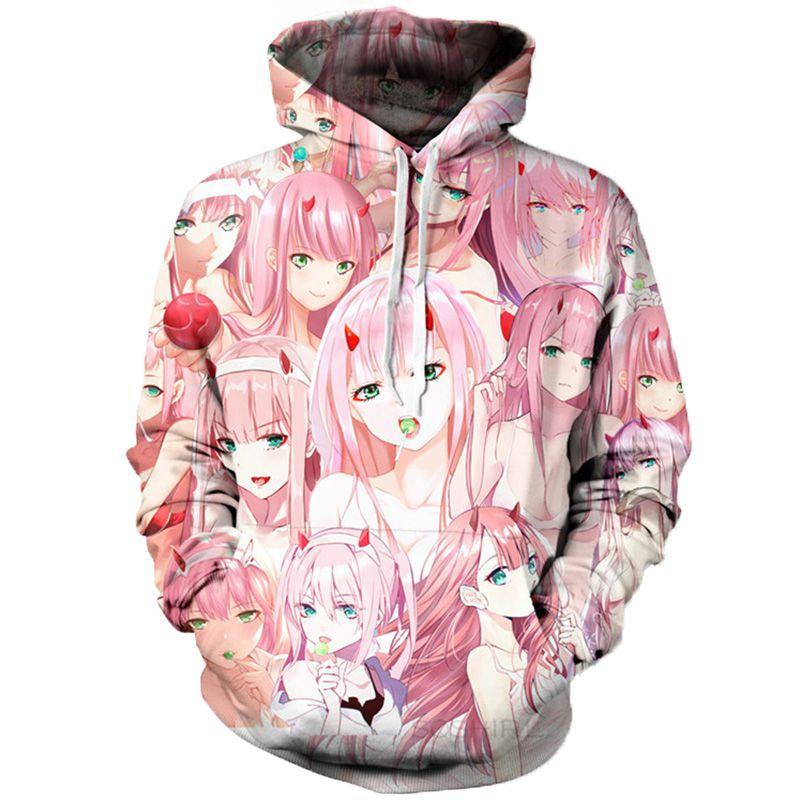 Cozy And Stylish Anime Darling In The Franxx Zero Two Pattern Unisex Hoodie