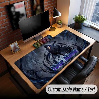 Custom Name Extended Mouse Pad,Solo Leveling Gaming Desk Mat For Home Office Desktop Decor