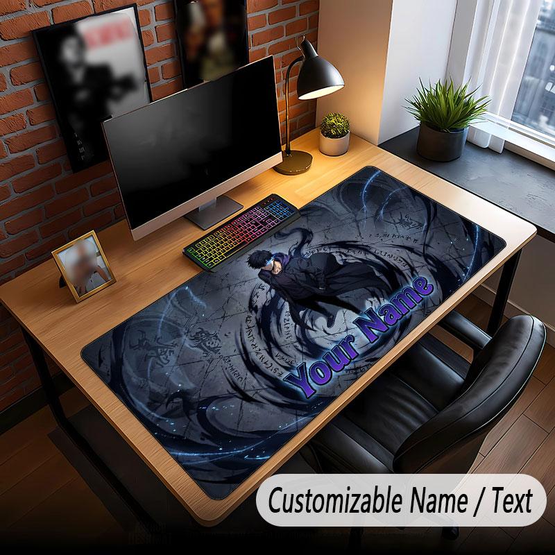 Custom Name Extended Mouse Pad,Solo Leveling Gaming Desk Mat For Home Office Desktop Decor