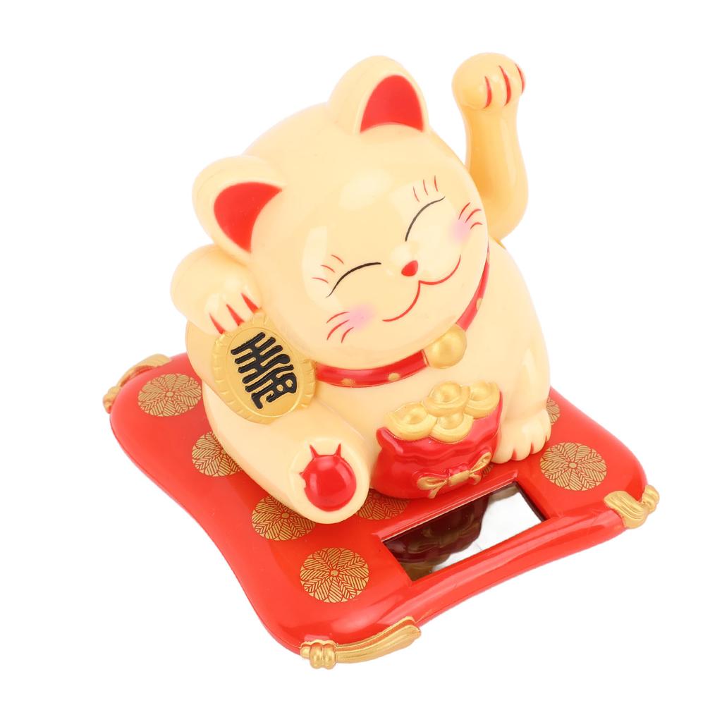 3.5in Fortune Cat Solar Powered Waving Cat Display Decoration for Desktop Home Entrance Car