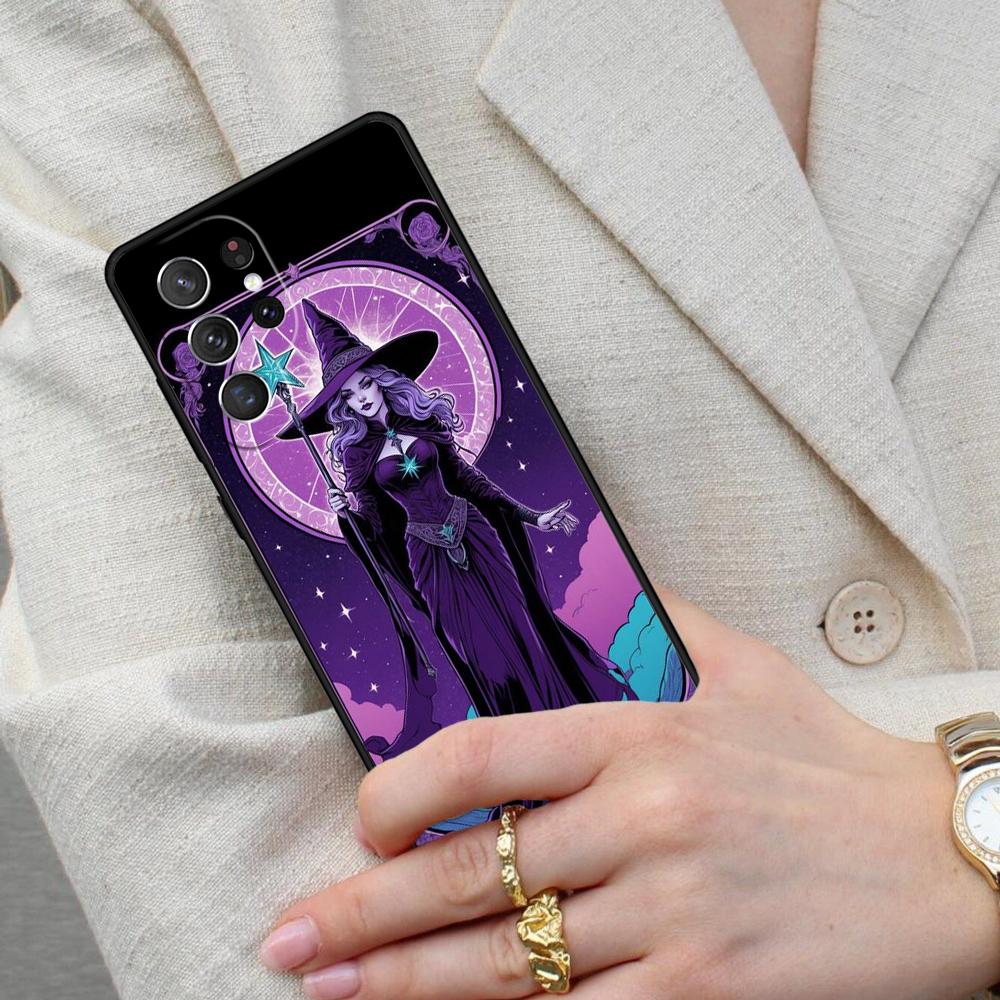 Moon Witch Horror Cell Phone Case for Samsung Galaxy S26 Ultra S25 S24 S23 S22 S21 S20 Note10 Cover