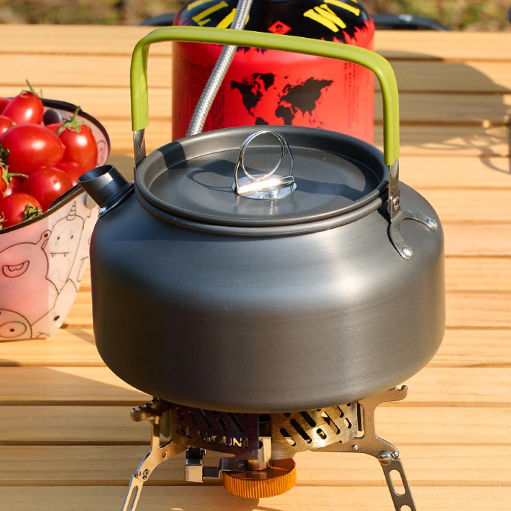 Outdoor Light Weight Aluminum Alloy Kettle AntiScalding Handle Camping Coffee Kettle Portable TeaPot Picnic Teakettle
