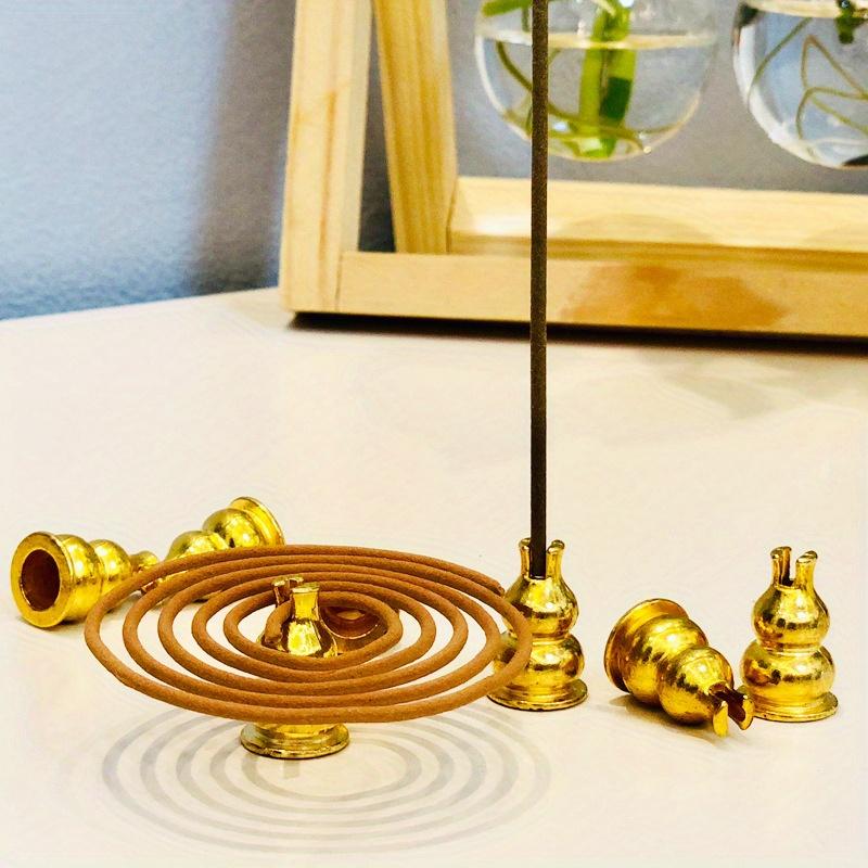 10pcs Copper Gourd Incense Plug with Nine Holes Mini Portable Water Drop Spice Seat Wire Stick Holder Sticks Burner Accessory