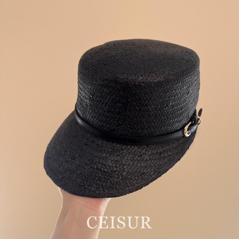 ! Simple casual versatile hand knitted belt equestrian hat fashion vacation sunshade knight hat women