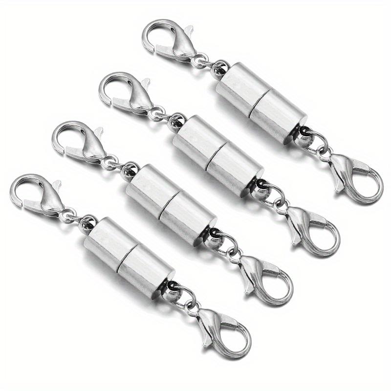 

4Pcs/Lot Round Magnetic Clasps for Jewelry Making Magnet End Clasp Connectors Buckle Metal Clasp with Lobster Clasps 4Pcs серебряный