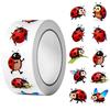 1 Roll (500 pieces) of irregular cartoon ladybug stickers
