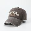 Washed old baseball cap women's retro letter embroidered sunscreen cap men's soft top sun hat