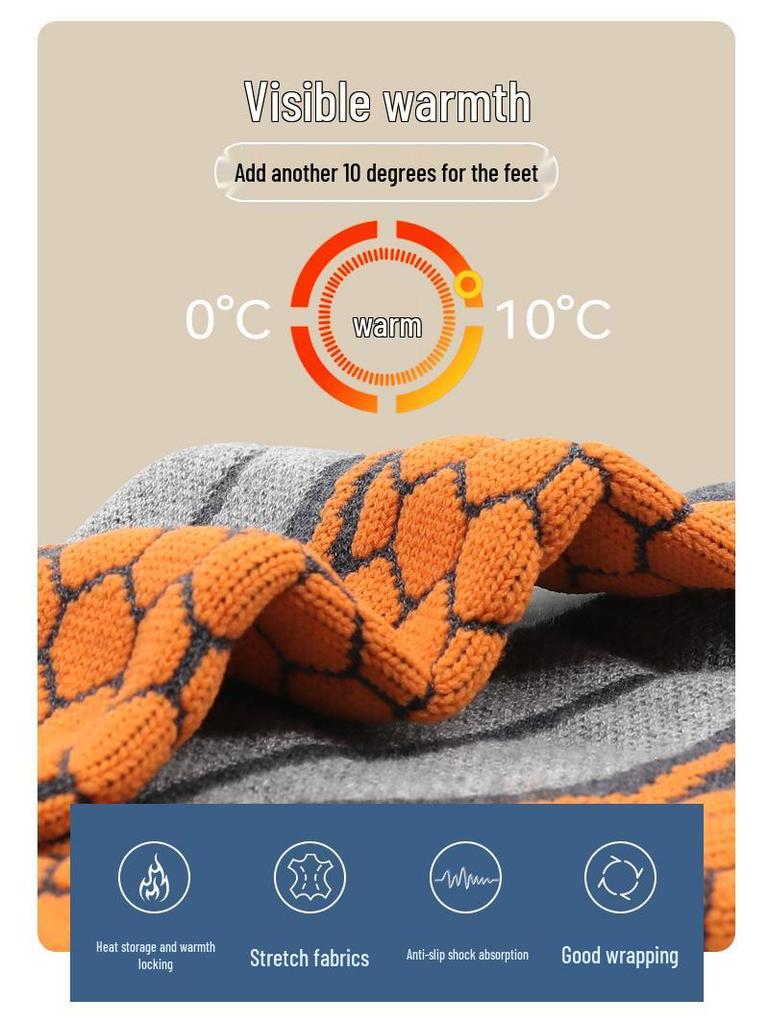 Thick Merino Wool Over-the-Calf Ski Socks - Non-Slip, Warm, and Cold-Resistant