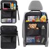 6KJFEIWG Car Seat Back Pocket Kick Car Backseat Holds Flat Table, Guard, Table, Storage, Plates, etc. (Black)
