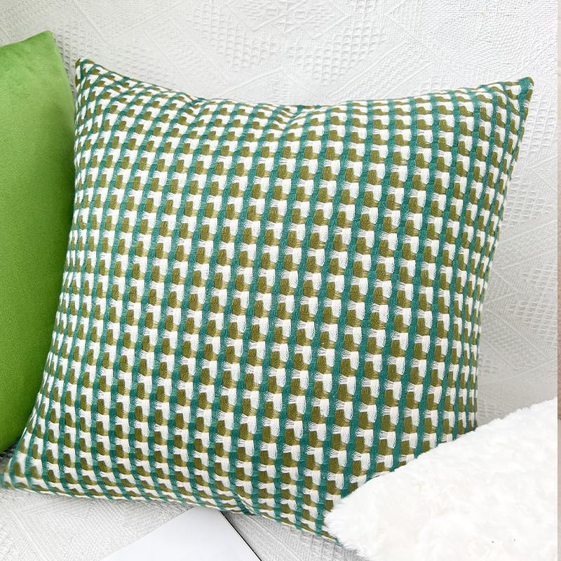Simple Yarn-Dyed Jacquard Pillow Case Light Luxury Cushion Cover 45x45cm For Nordic Style Hotel Decorative Sofa Cushions