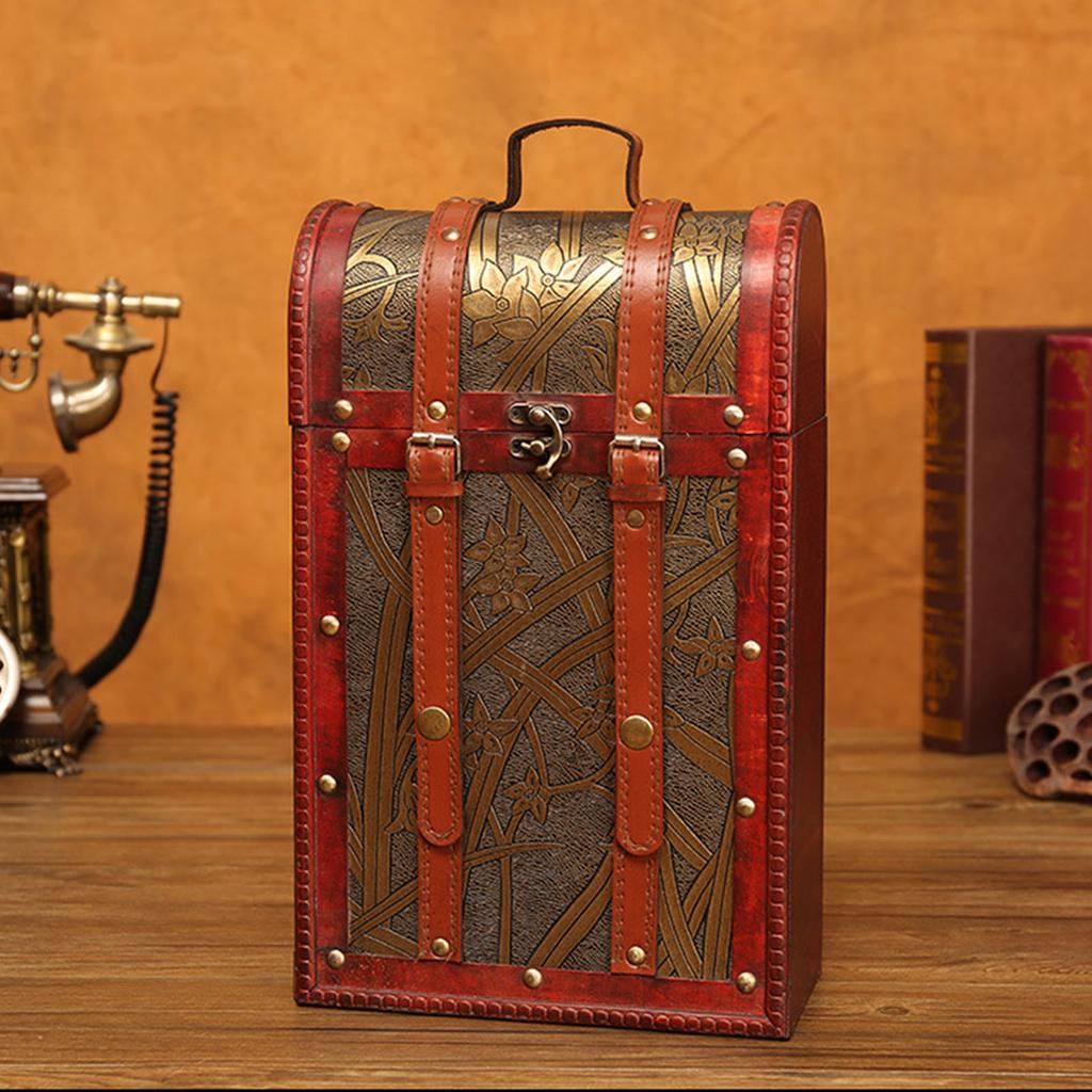 Antique Styles Sturdy Wood Wine Bottle Box for Elegant Gift Presentation and Storage in Weddings or Anniversaries