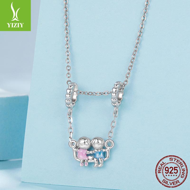 Romantic Childhood Sweetheart Diy Pendant Accessories S925 Sterling Silver Boys And Girls Safety Chain Decoration