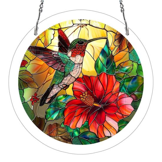 83 Pcs Acrylic Suncatcher Jigsaw Puzzles Stained Glass Style Window Hanging Decor DIY Sun Catcher Kit for Home Garden Decor