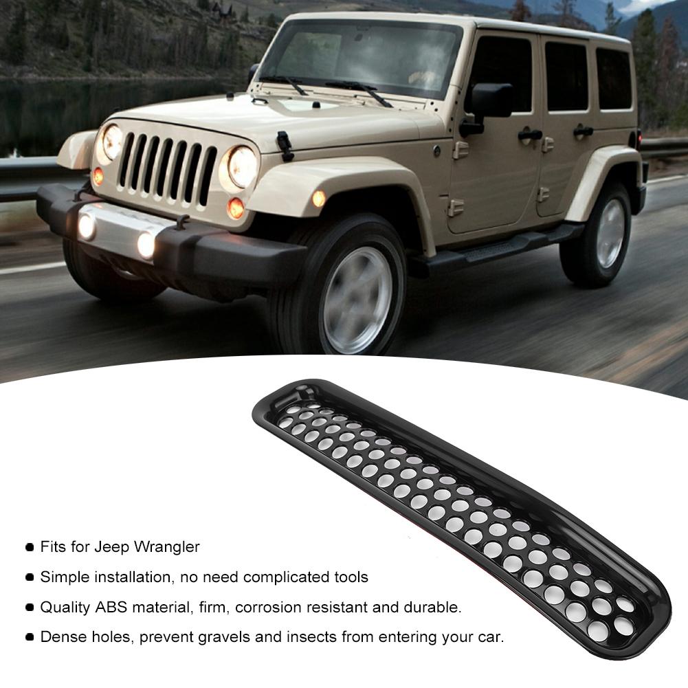 7pcs Clip On Front Mesh Grille Grill Inserts Black Color Fits for Jeep Wrangler