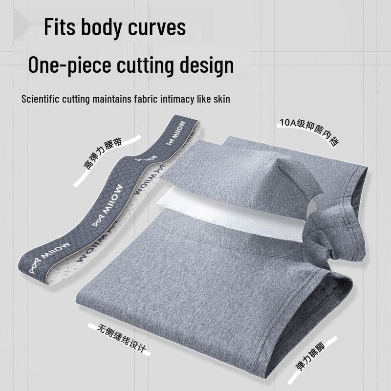 Mao Ren Men's A-Grade Antibacterial Cotton Boxer Briefs