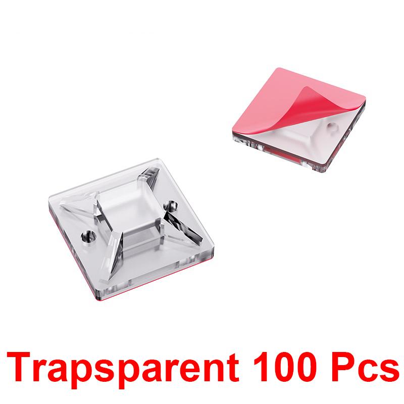 100Pcs Self Adhesive Cable Clips Cord Management Wire Holder Organizer Clamp Desk Tidy Cable Manager For Car Home Office Clips