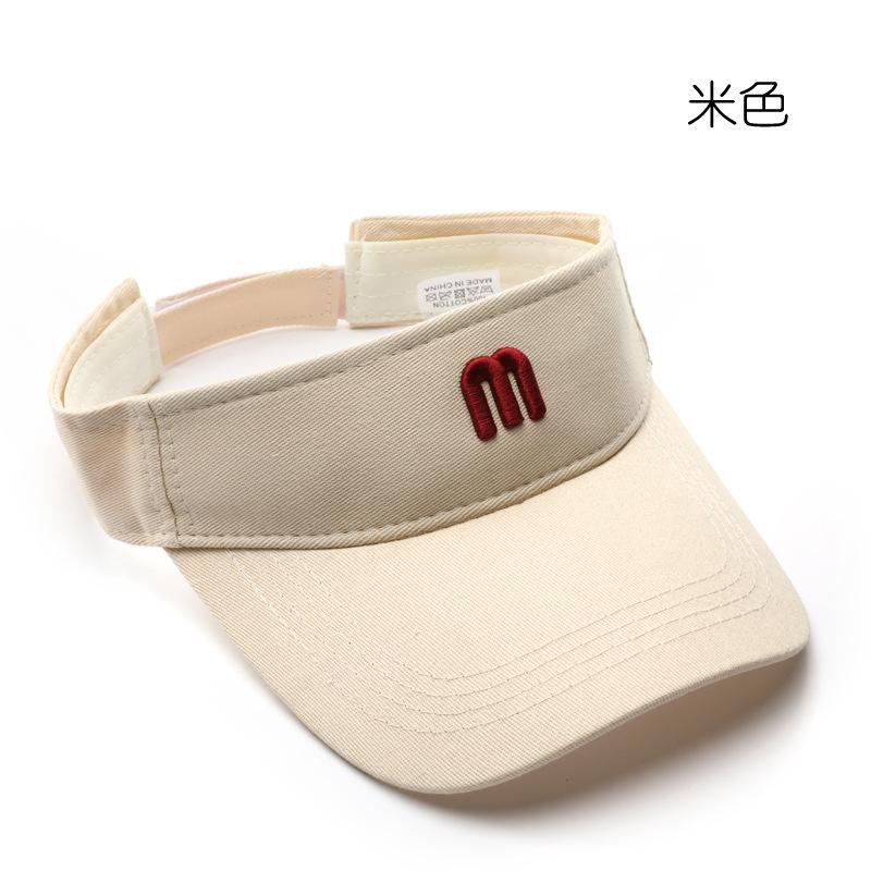 

Empty top hat Spring and summer letter embroidery baseball cap Outdoor sports travel Sunscreen sunshade sun hat бежевий