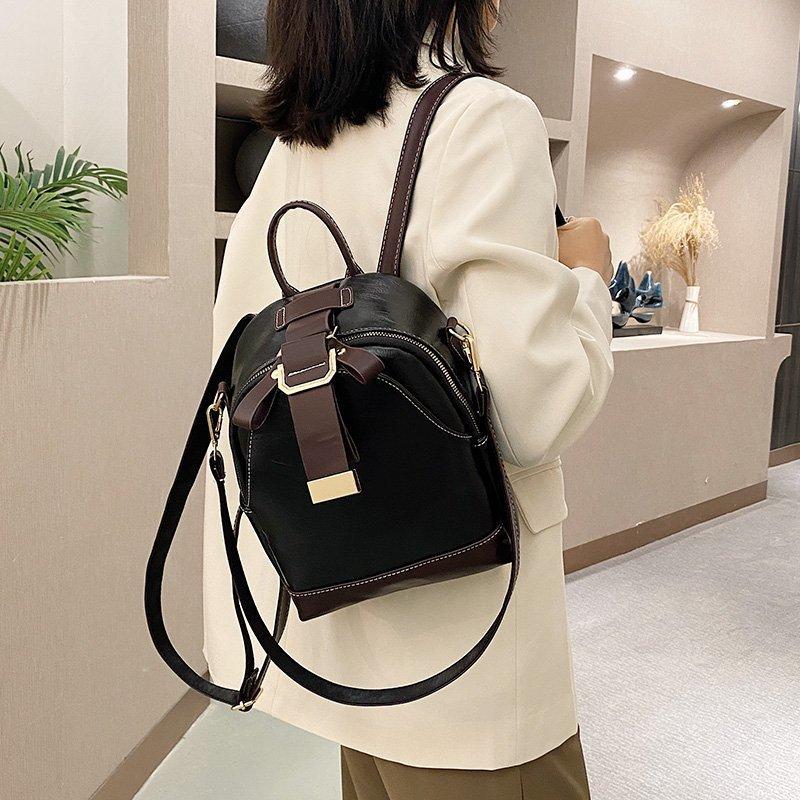 Hong Kong style retro women bag 2020 Internet celebrity new trendy versatile portable shoulder messenger bag fashion backpack