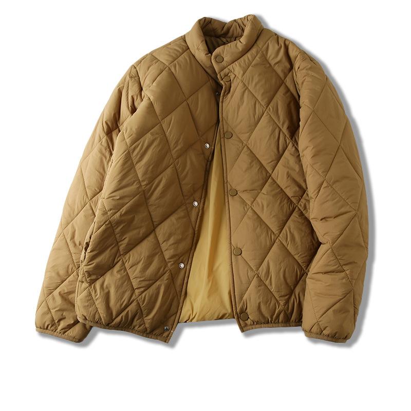 Мужская осенне-зимняя дизайнерская ветрозащитная теплая куртка с ромбовидной стежкой, однотонная простая куртка свободного кроя M