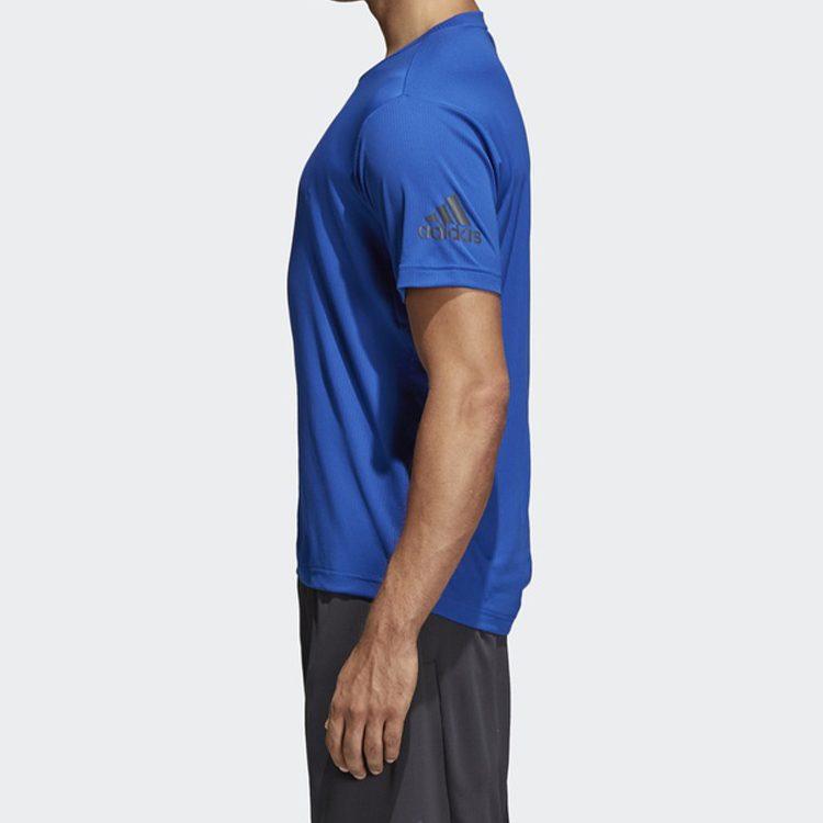 adidas T Shirts Men's Blue Crew Neck Moderate Straight Fit CE0814