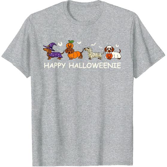 Weiner Dog Witch Happy Halloweenie Cute Halloween Dachshund T-Shirt