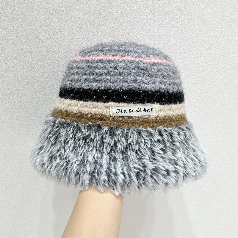 Winter Women's Plush Fisherman Hat Winter Warmth Thickened Hat Ear Protection