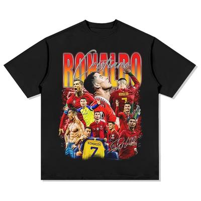2025 Letní móda Nové Vintage C Ronaldo Bavlna Tištěné Tričko s krátkým rukávem Fotbalová hvězda Letní Dospělé Tričko s kulatým výstřihem