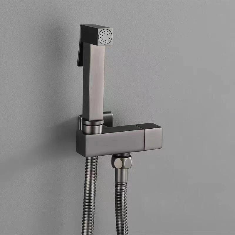 Gold Shower Wall Mounted Toilet Bidet Sprayer Set Brass Valve Bathroom Alloy Black Handheld Self Cleaning Bidet Faucet White