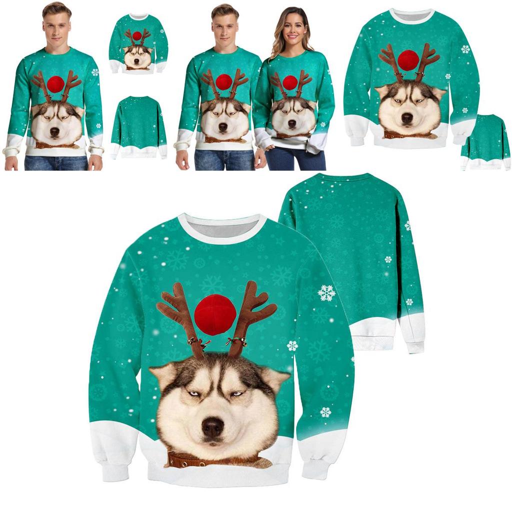 Womens Ugly Mens Christmas Sweater Funny Dog Xmas Sweatshirt Pullover Tops