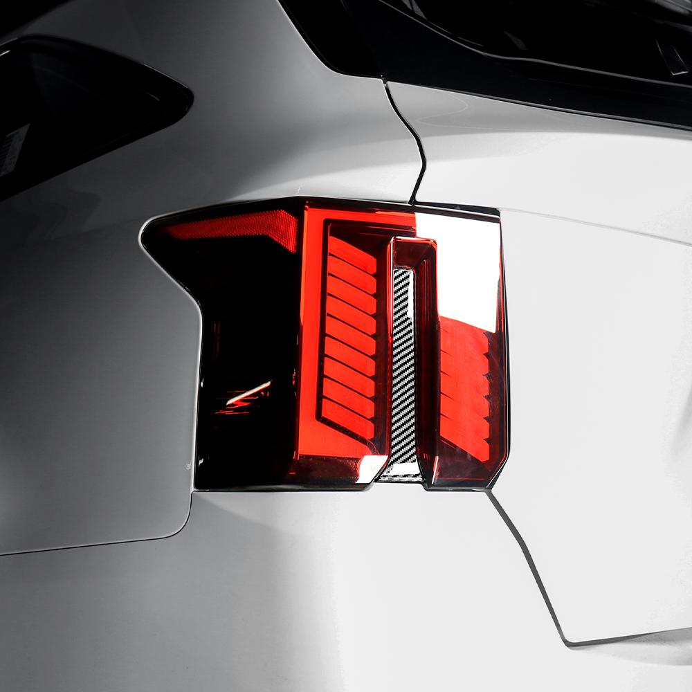 2PCS Car Exterior Decoration Rear Brake Light Decal Stripe Cover ABS Carbon Fiber Black For Kia Sorento 2024-2026 LHD RHD