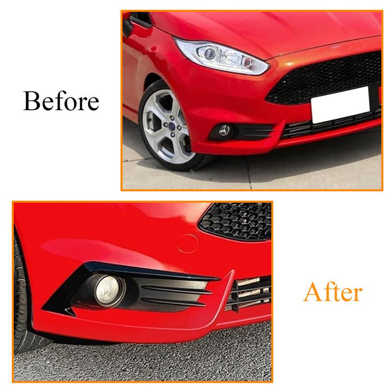 2PCS Car Front Bumper Side Splitter Spoiler Decoration Trim for Ford Fiesta ST MK7 2012 2013 2014 2015 2016 2017